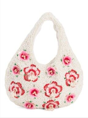 Made In India Beaded Faux Pearls Handbag